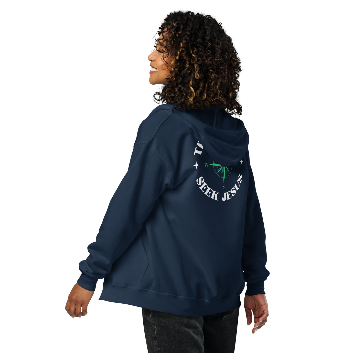 "True North, Seek Jesus" | Heavy Blend Zip Hoodie