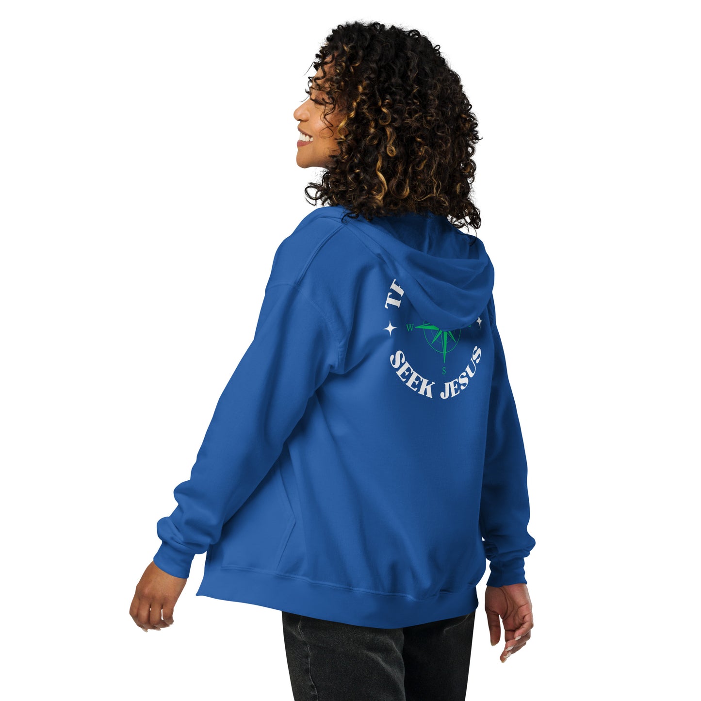 "True North, Seek Jesus" | Heavy Blend Zip Hoodie